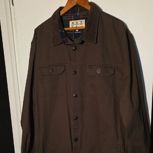 Barbour 2X Olive Chore Jacket Perfect Condition Cordoroy Collar Excellent!